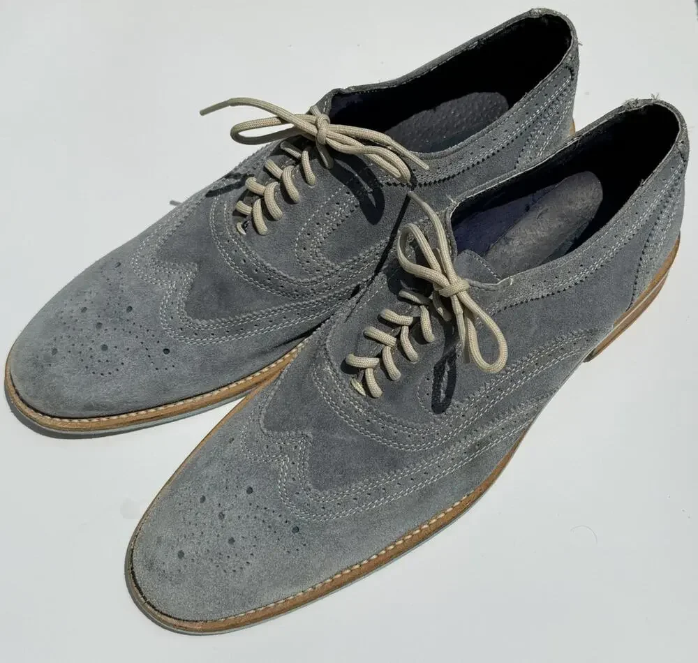 Giorgio Brutini Leather Suede Aqua Blue Dress Shoes - Size 11. Amazing Cond.
